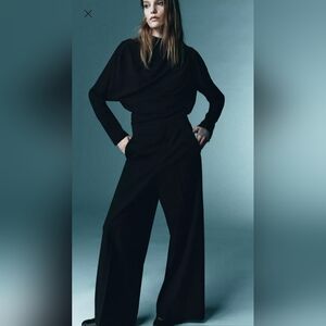 Zara Elegant Black Wide Leg Pants